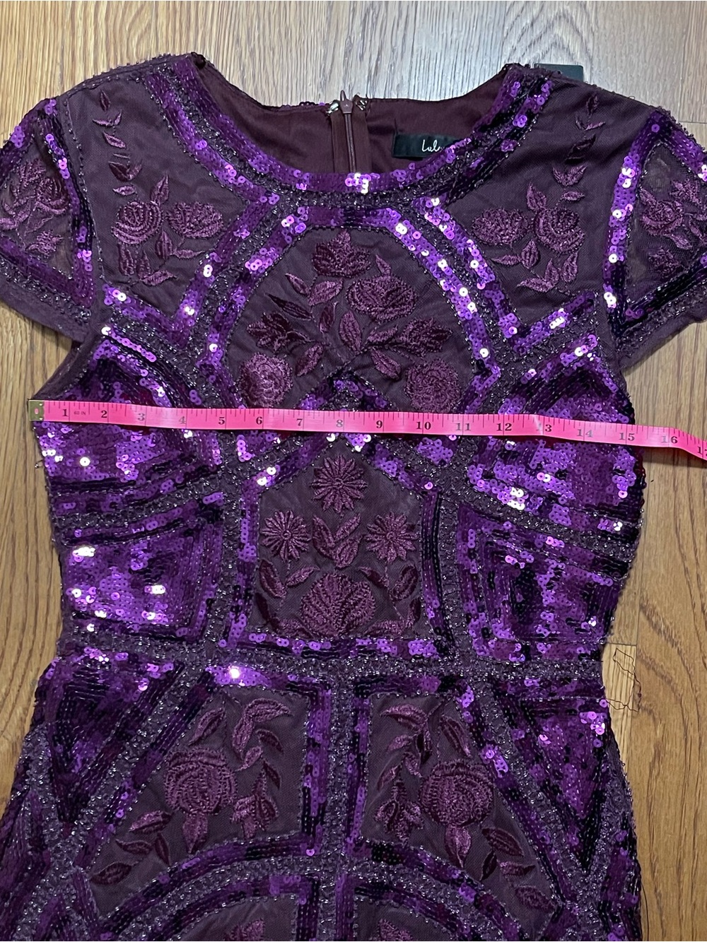 Lulu's Purple Sequin Embellished Short Sleeve Mini Dress - Picture 11 of 11